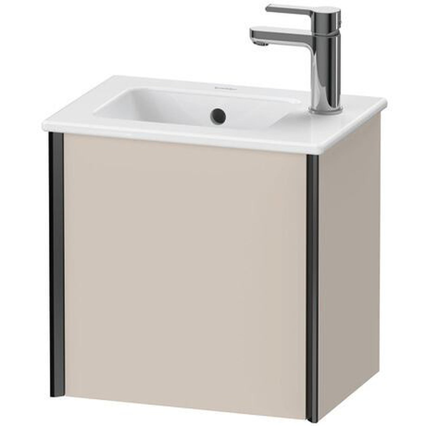 Duravit Xviu 16" x 16" x 11" One Door Wall-Mount Vanity Unit With Right Hinge, Taupe Matt (XV4024RB291)