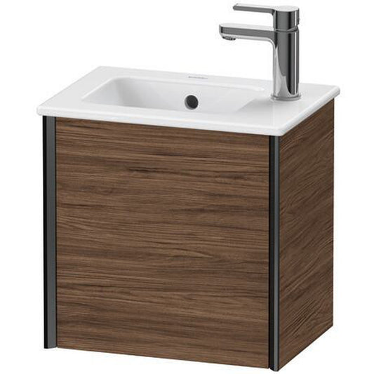 Duravit Xviu 16" x 16" x 11" One Door Wall-Mount Vanity Unit With Right Hinge, Walnut Dark (XV4024RB221)