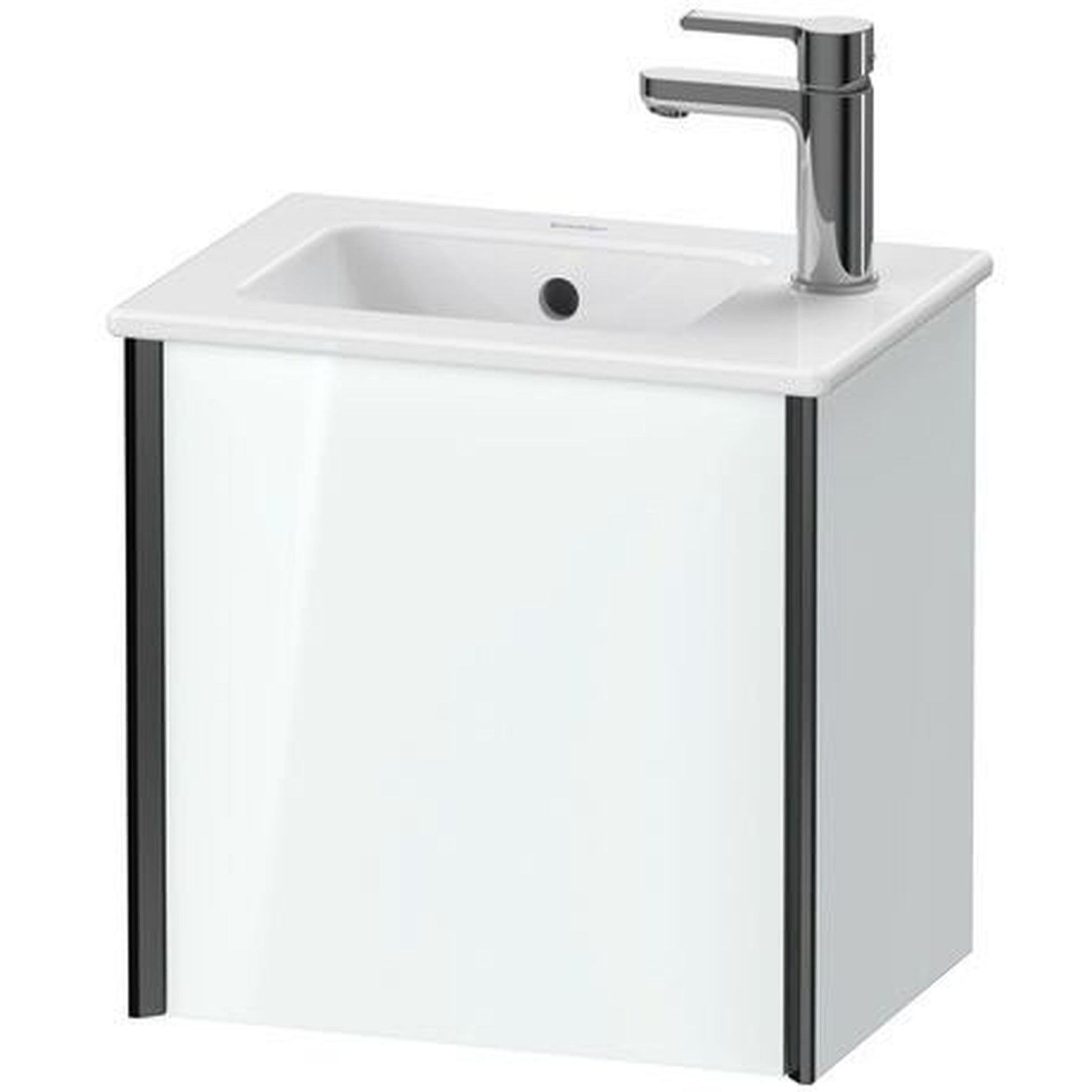 Duravit Xviu 16" x 16" x 11" One Door Wall-Mount Vanity Unit With Right Hinge, White High Gloss Lacquer (XV4024RB285)