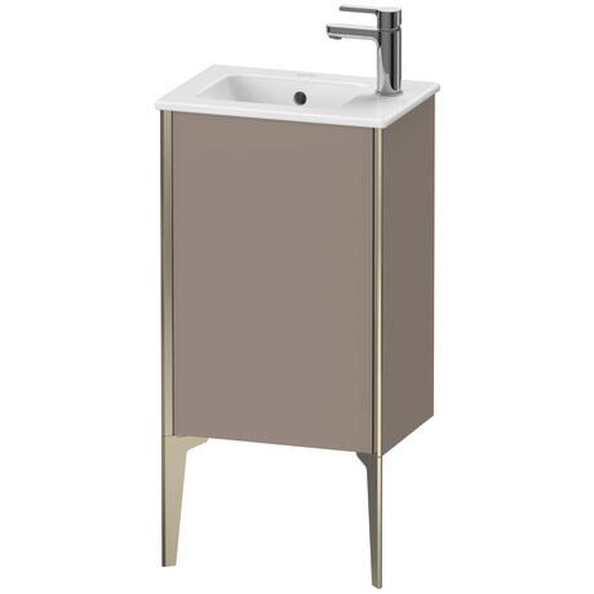 Duravit Xviu 16" x 23" x 11" One Door Floorstanding Vanity Unit With Left Hinge, Basalt Matt (XV4480LB143)