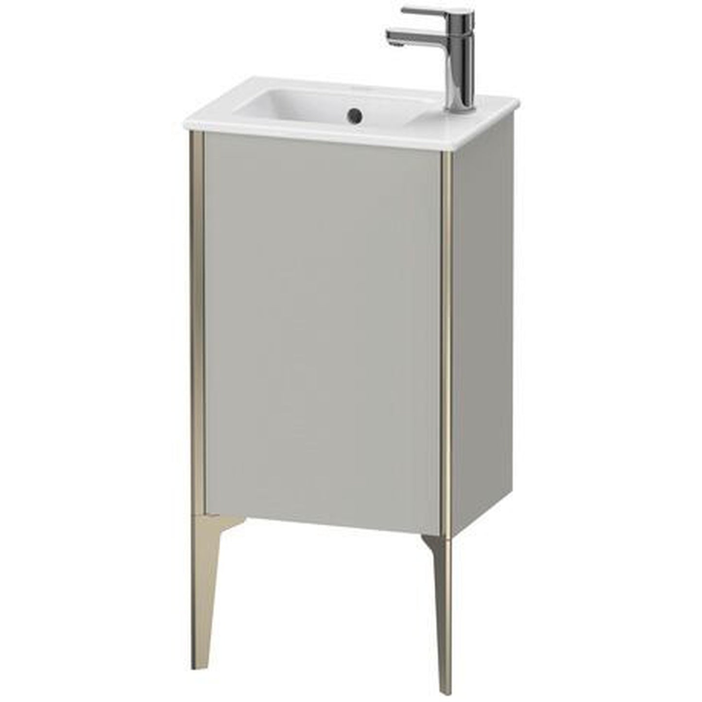Duravit Xviu 16" x 23" x 11" One Door Floorstanding Vanity Unit With Left Hinge, Concrete Grey Matt (XV4480LB107)