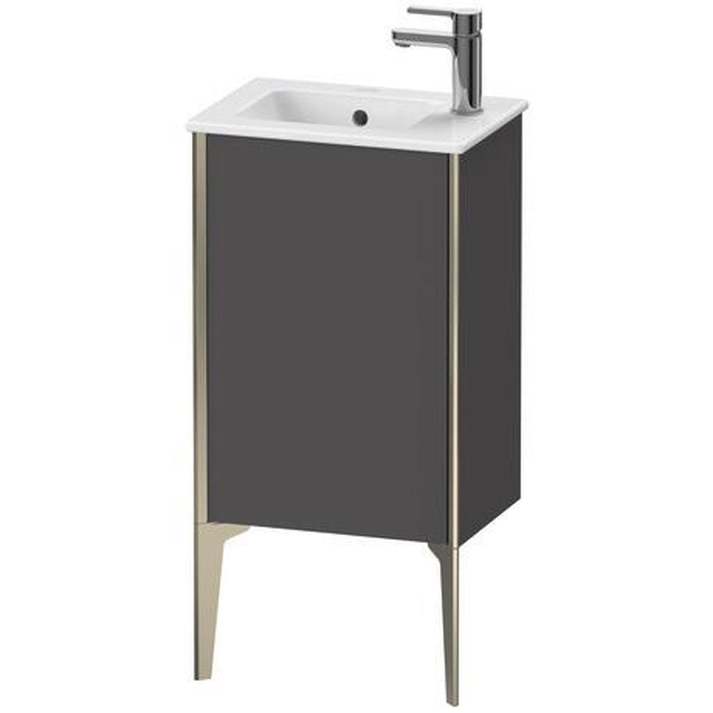 Duravit Xviu 16" x 23" x 11" One Door Floorstanding Vanity Unit With Left Hinge, Graphite Matt (XV4480LB149)
