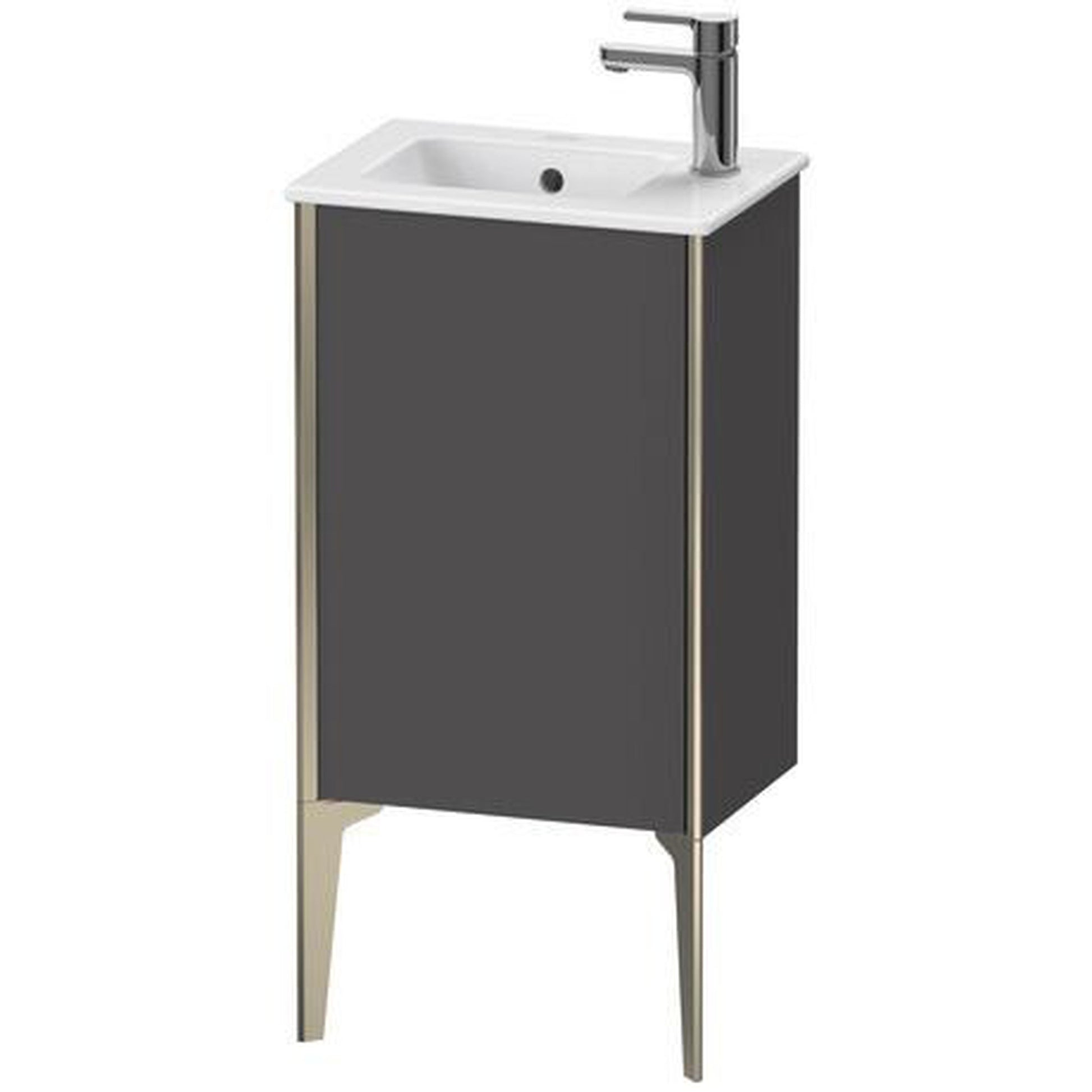 Duravit Xviu 16" x 23" x 11" One Door Floorstanding Vanity Unit With Left Hinge, Graphite Matt (XV4480LB149)
