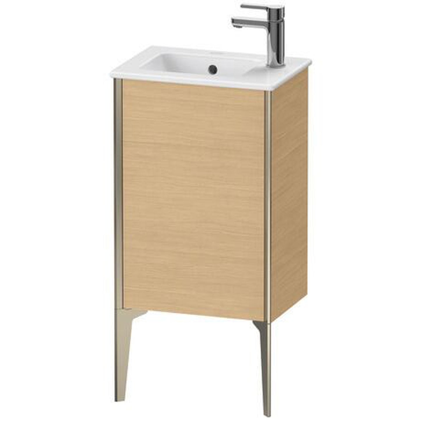 Duravit Xviu 16" x 23" x 11" One Door Floorstanding Vanity Unit With Left Hinge, Natural Oak (XV4480LB130)