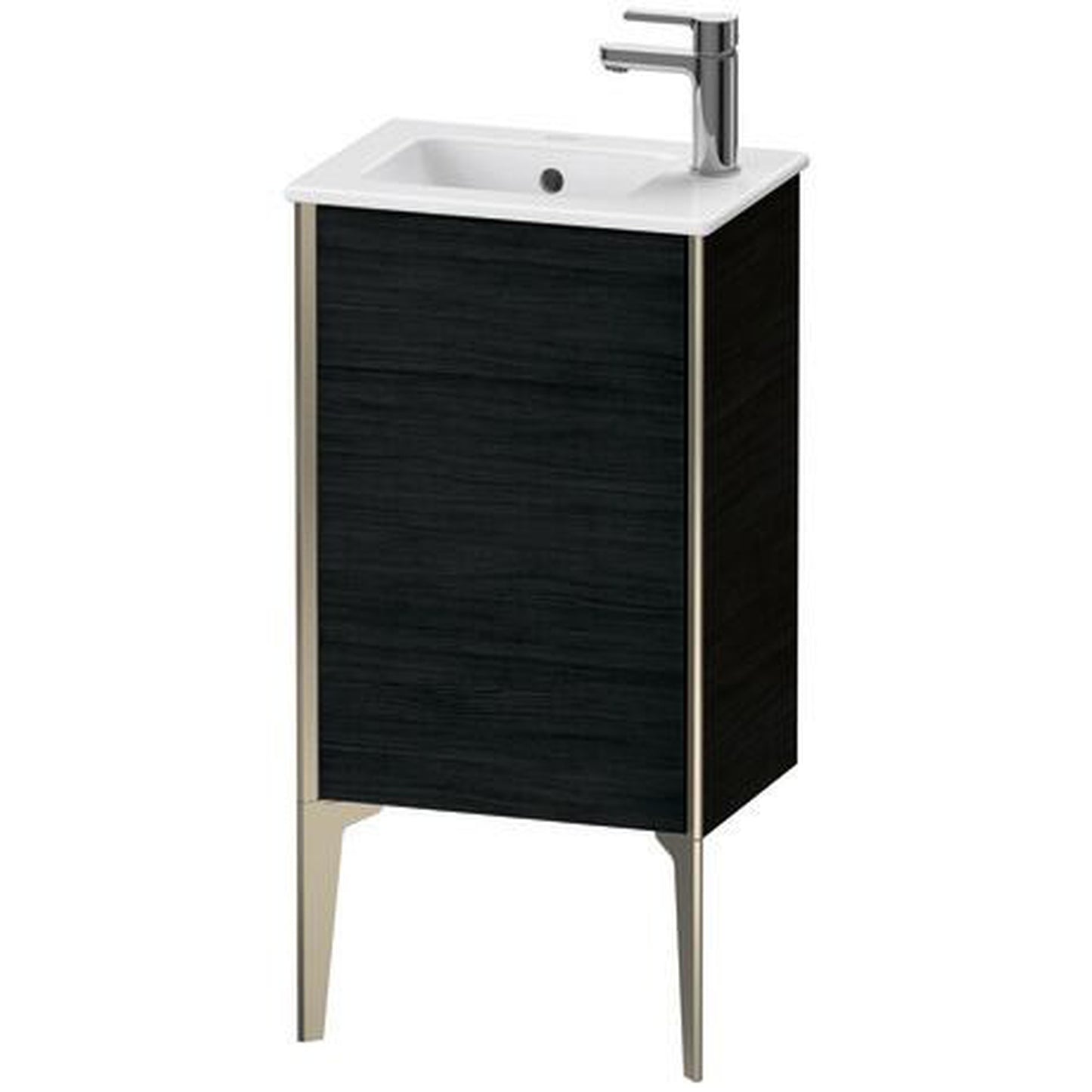 Duravit Xviu 16" x 23" x 11" One Door Floorstanding Vanity Unit With Left Hinge, Oak Black (XV4480LB116)