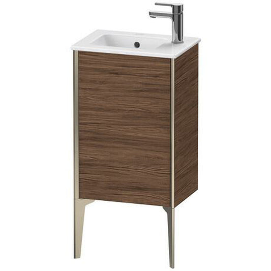 Duravit Xviu 16" x 23" x 11" One Door Floorstanding Vanity Unit With Left Hinge, Walnut Dark (XV4480LB121)