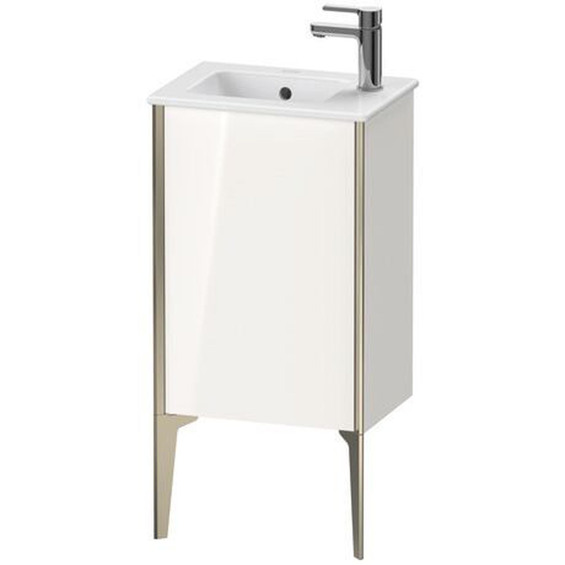 Duravit Xviu 16" x 23" x 11" One Door Floorstanding Vanity Unit With Left Hinge, White High Gloss (XV4480LB122)