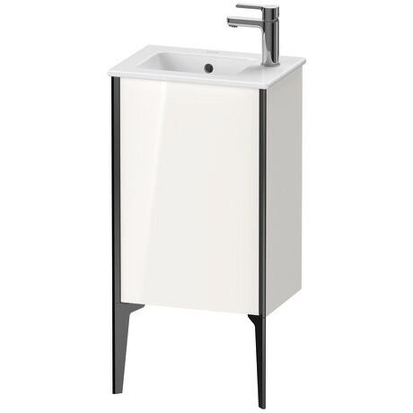 Duravit Xviu 16" x 23" x 11" One Door Floorstanding Vanity Unit With Right Hinge, White High Gloss (XV4480RB222)