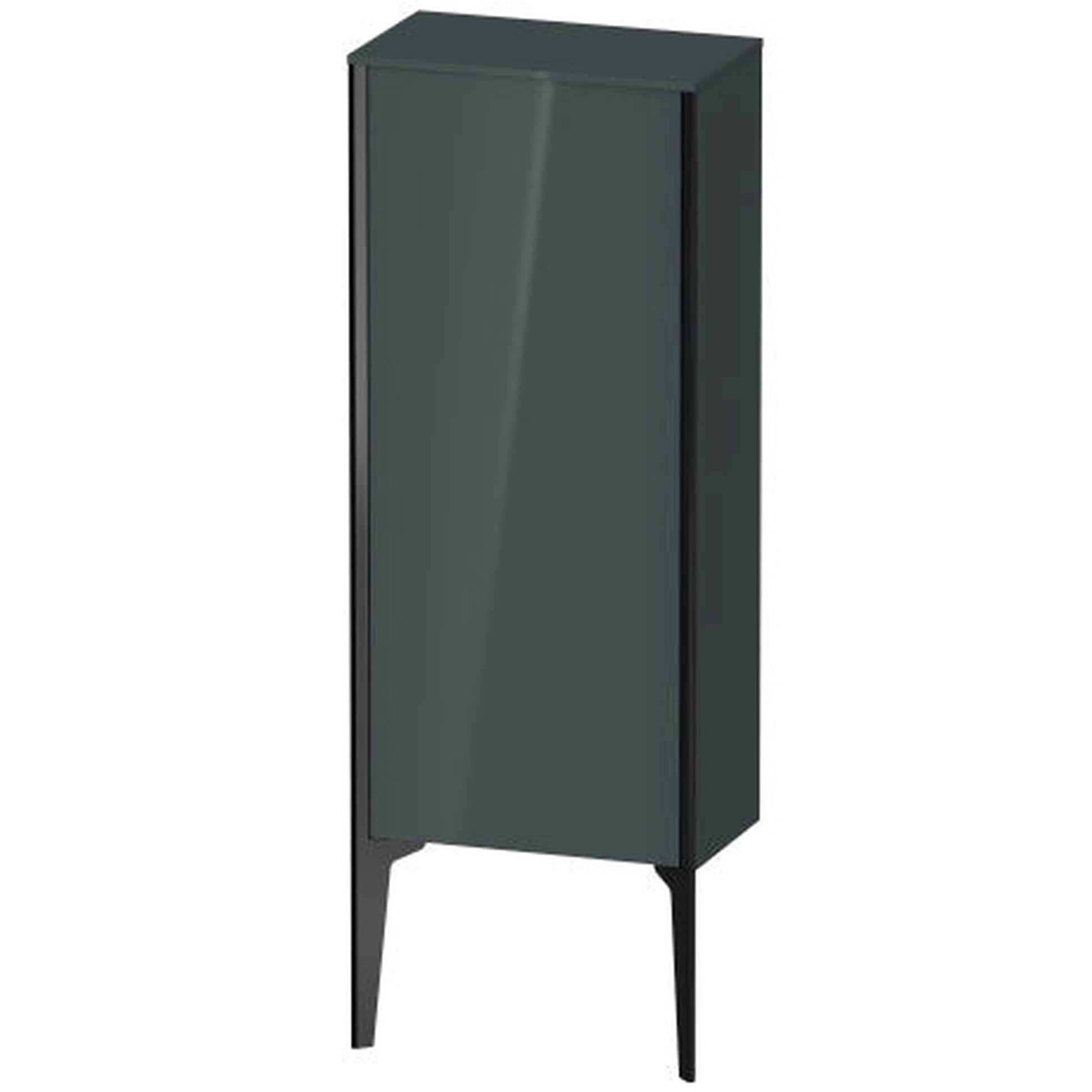 Duravit Xviu 16" x 35" Semi Tall Cabinet With Left Hinge, Black Matt and Dolomiti Grey High Gloss Lacquer Finish (XV1305LB238)