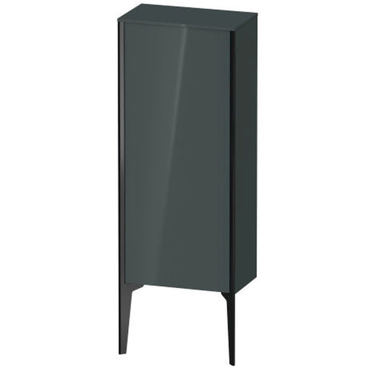 Duravit Xviu 16" x 35" Semi Tall Cabinet With Left Hinge, Black Matt and Dolomiti Grey High Gloss Lacquer Finish (XV1305LB238)