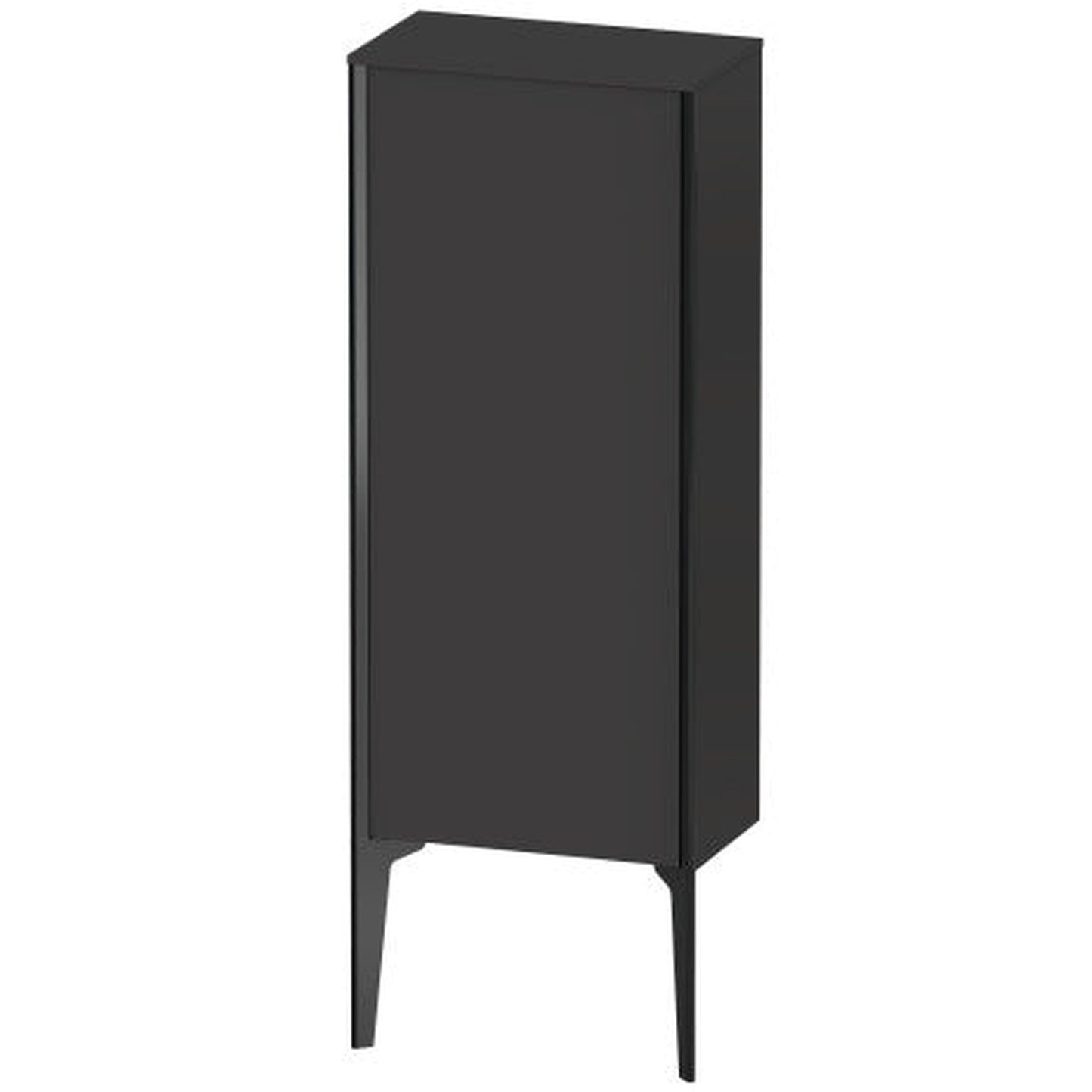 Duravit Xviu 16" x 35" Semi Tall Cabinet With Left Hinge, Black Matt and Graphite Super Matt Finish (XV1305LB280)