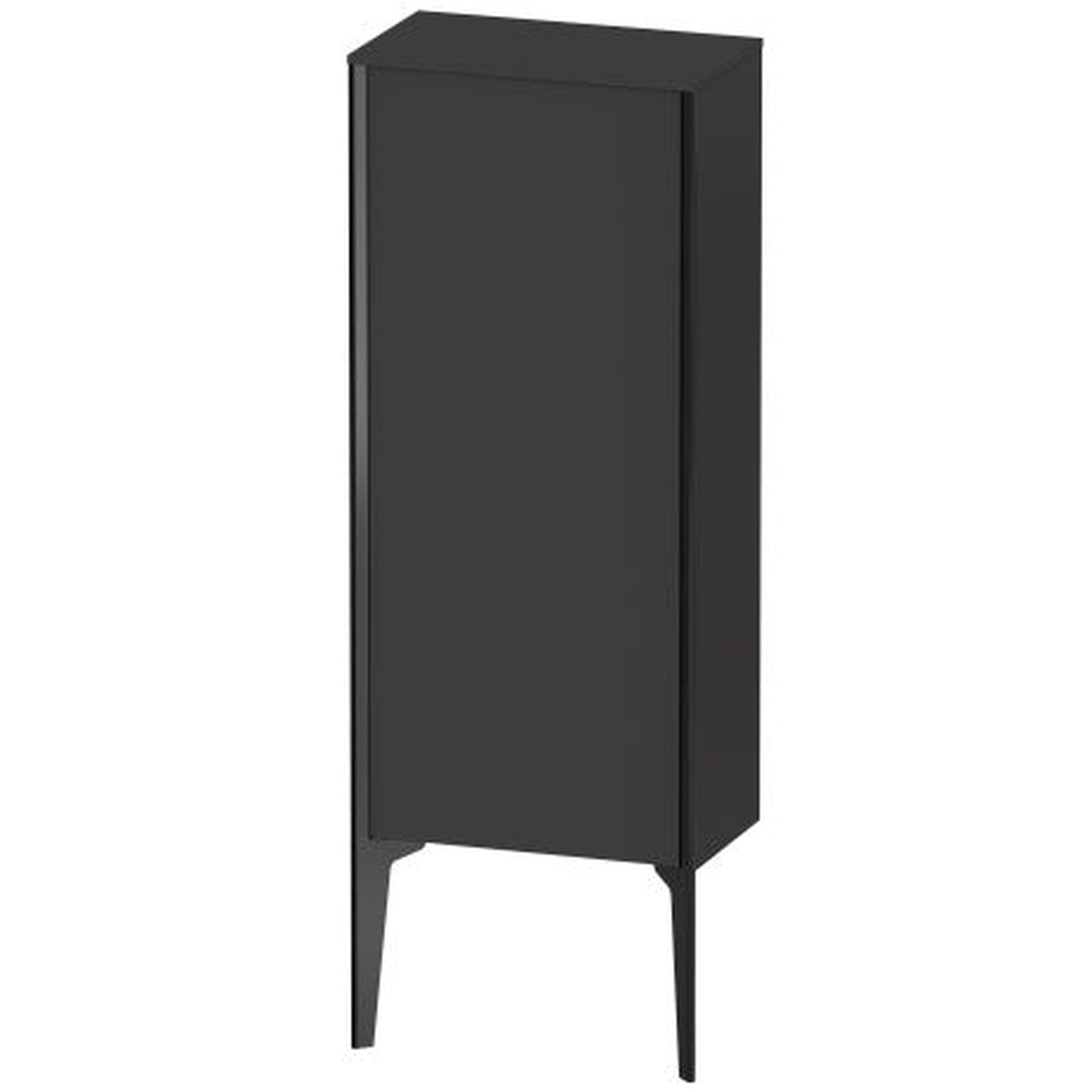Duravit Xviu 16" x 35" Semi Tall Cabinet With Left Hinge, Black Matt and Graphite Super Matt Finish (XV1305LB280)