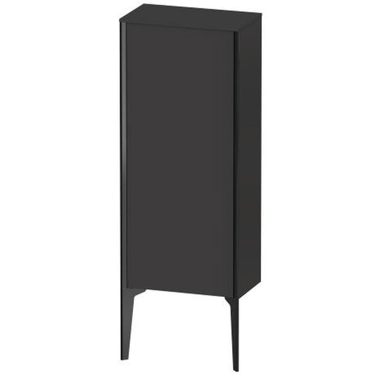 Duravit Xviu 16" x 35" Semi Tall Cabinet With Left Hinge, Black Matt and Graphite Super Matt Finish (XV1305LB280)
