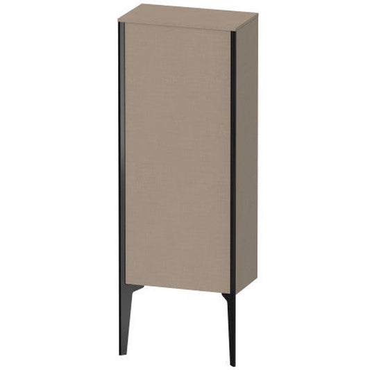 Duravit Xviu 16" x 35" Semi Tall Cabinet With Left Hinge, Black Matt and Linen Finish (XV1305-LB)