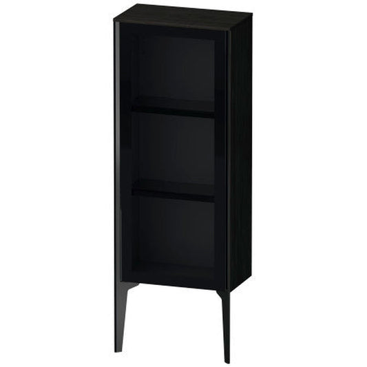 Duravit Xviu 16" x 35" Semi Tall Cabinet With Left Hinge, Black Matt and Oak Black Finish (XV1360LB216)