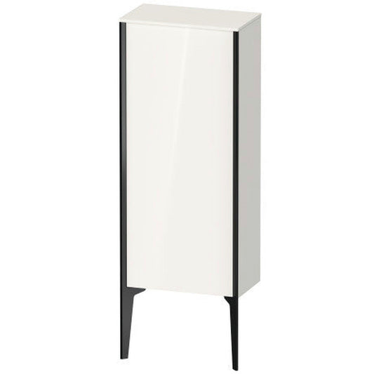 Duravit Xviu 16" x 35" Semi Tall Cabinet With Left Hinge, Black Matt and White High Gloss Lacquer Finish (XV1305-LB)