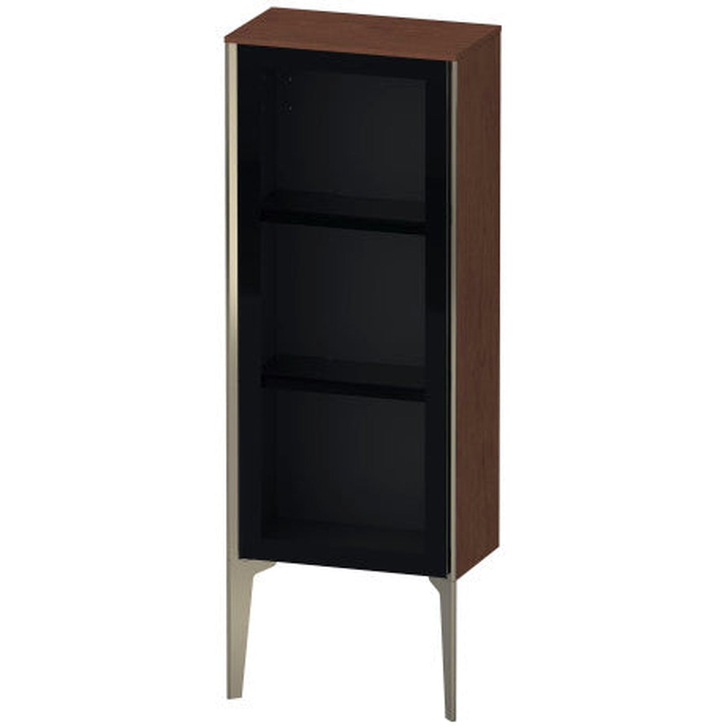 Duravit Xviu 16" x 35" Semi Tall Cabinet With Left Hinge, Champagne Matt and American Walnut Finish (XV1360LB113)