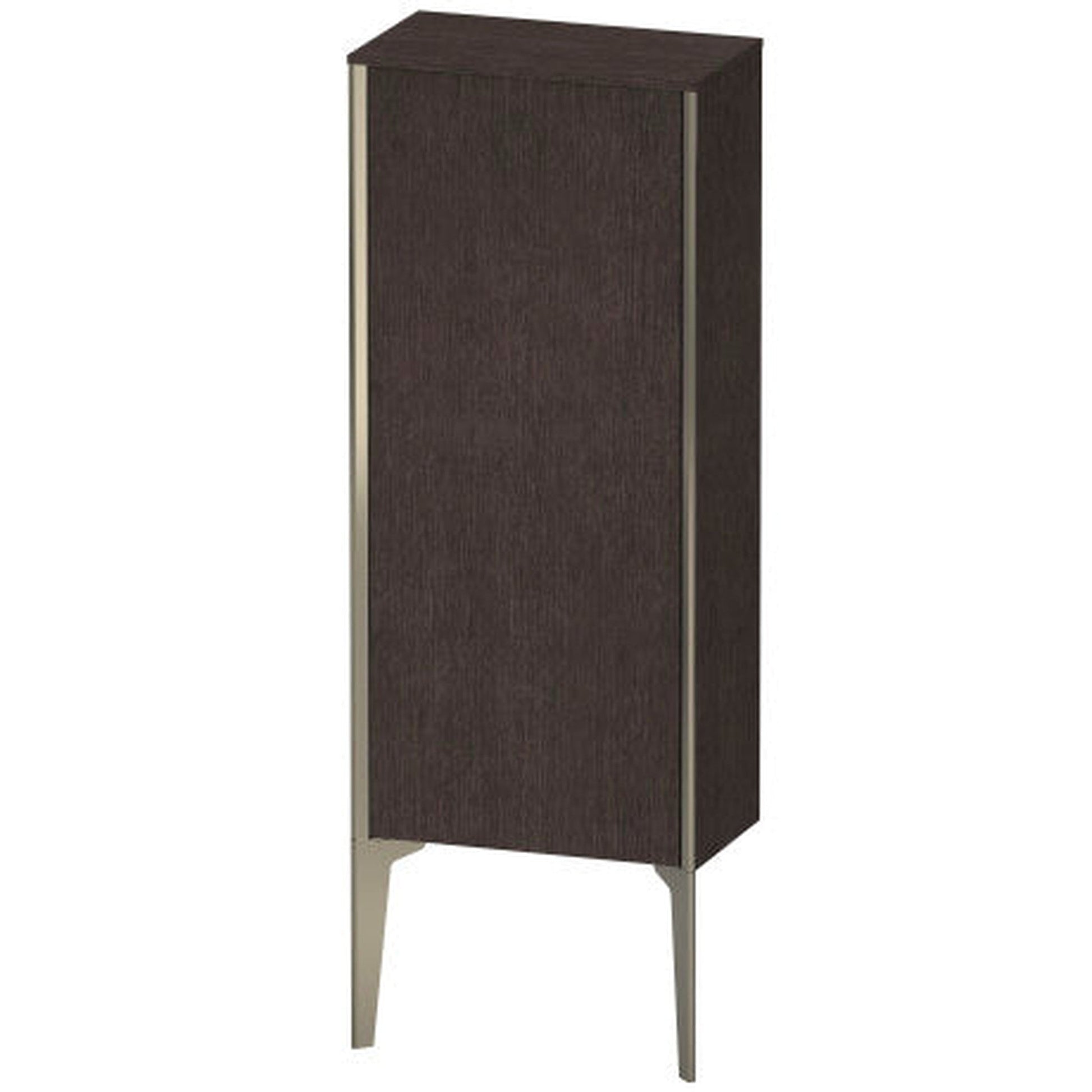 Duravit Xviu 16" x 35" Semi Tall Cabinet With Left Hinge, Champagne Matt and Brushed Dark Oak Real Wood Veneer Finish (XV1305-LB)
