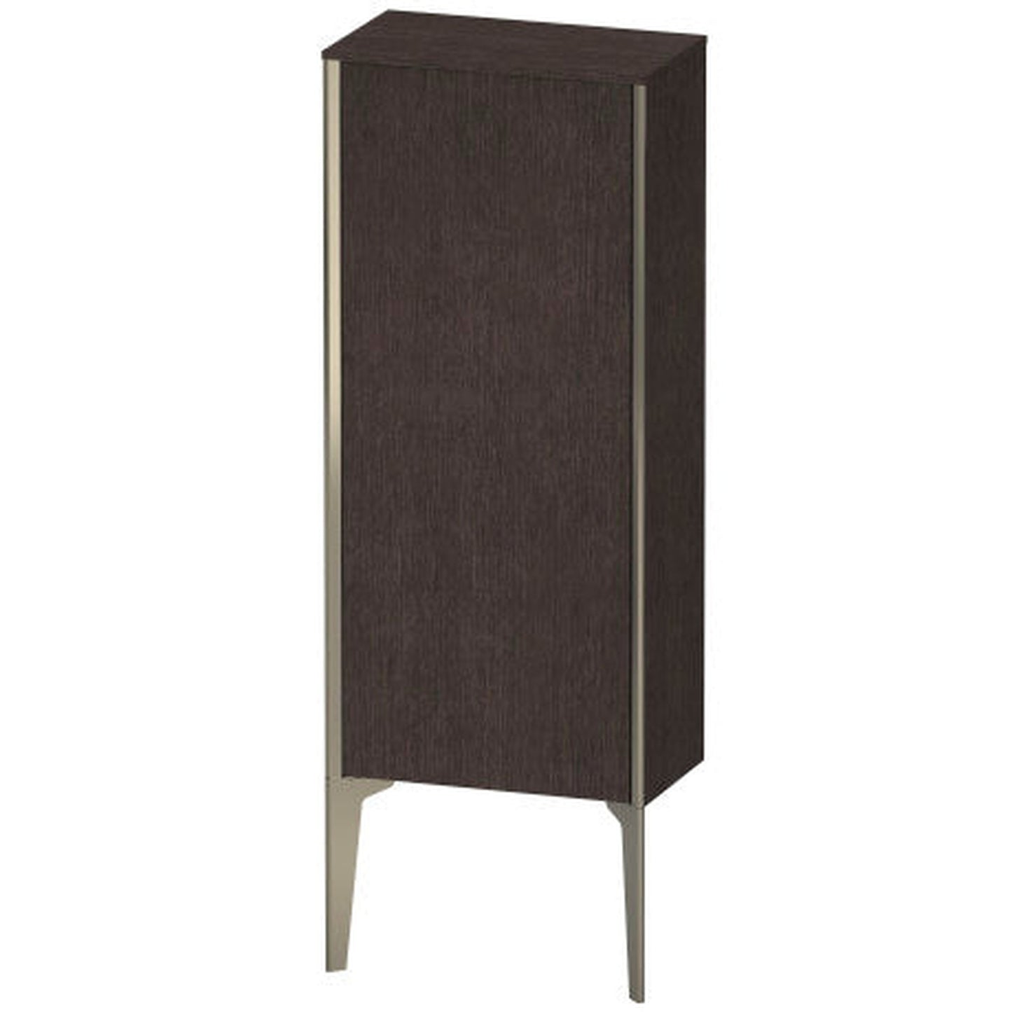 Duravit Xviu 16" x 35" Semi Tall Cabinet With Left Hinge, Champagne Matt and Brushed Dark Oak Real Wood Veneer Finish (XV1305LB172)