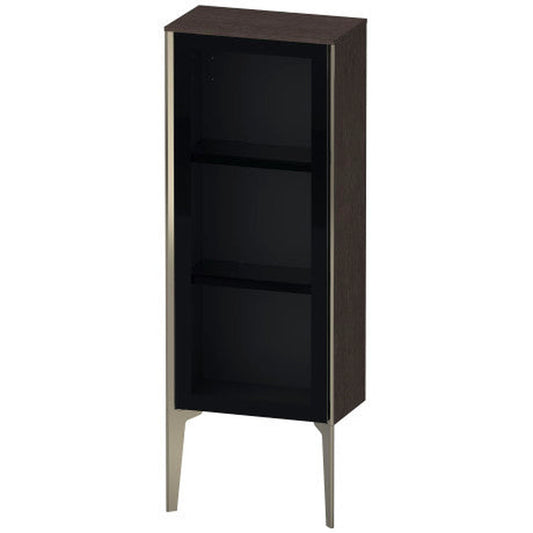 Duravit Xviu 16" x 35" Semi Tall Cabinet With Left Hinge, Champagne Matt and Brushed Dark Oak Real Wood Veneer Finish (XV1360LB172)