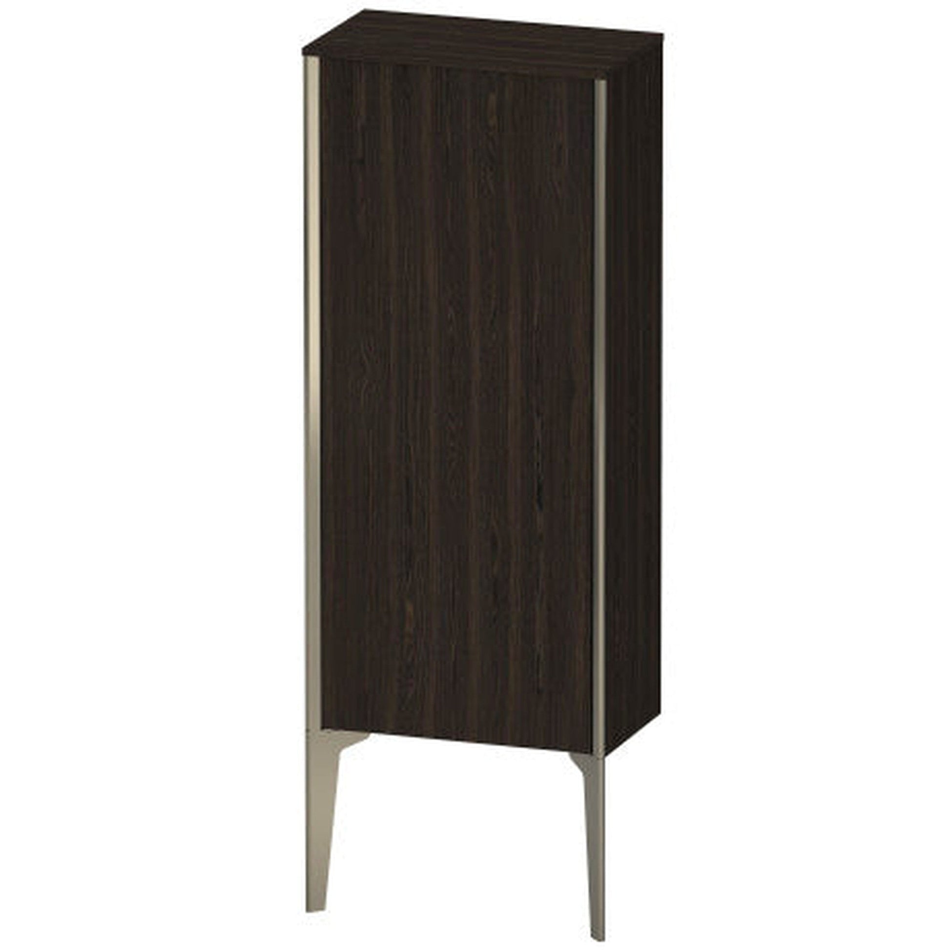 Duravit Xviu 16" x 35" Semi Tall Cabinet With Left Hinge, Champagne Matt and Brushed Walnut Real Wood Veneer Finish (XV1305-LB)
