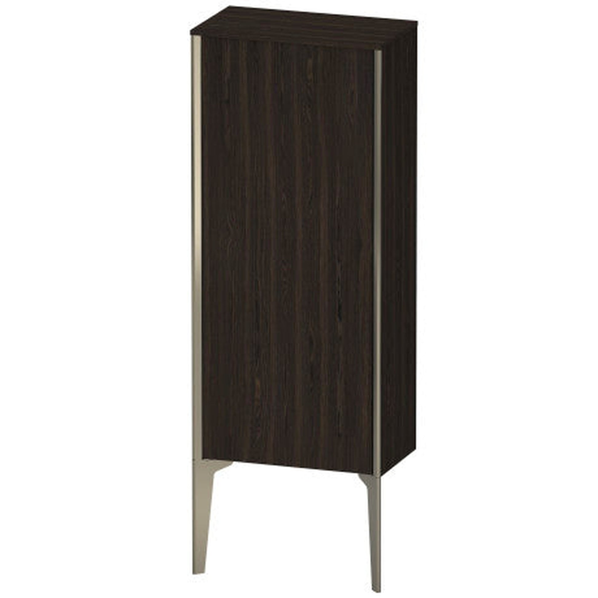 Duravit Xviu 16" x 35" Semi Tall Cabinet With Left Hinge, Champagne Matt and Brushed Walnut Real Wood Veneer Finish (XV1305LB169)