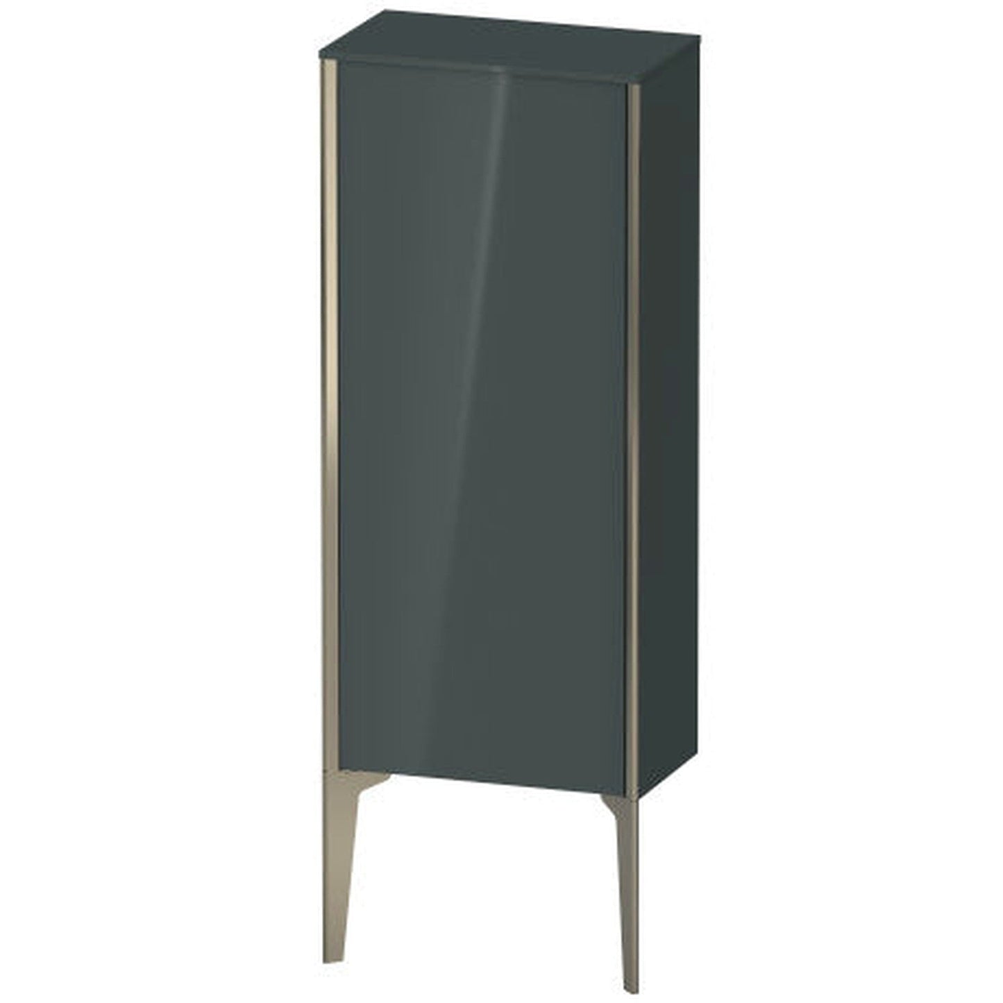 Duravit Xviu 16" x 35" Semi Tall Cabinet With Left Hinge, Champagne Matt and Dolomiti Grey High Gloss Lacquer Finish (XV1305-LB)