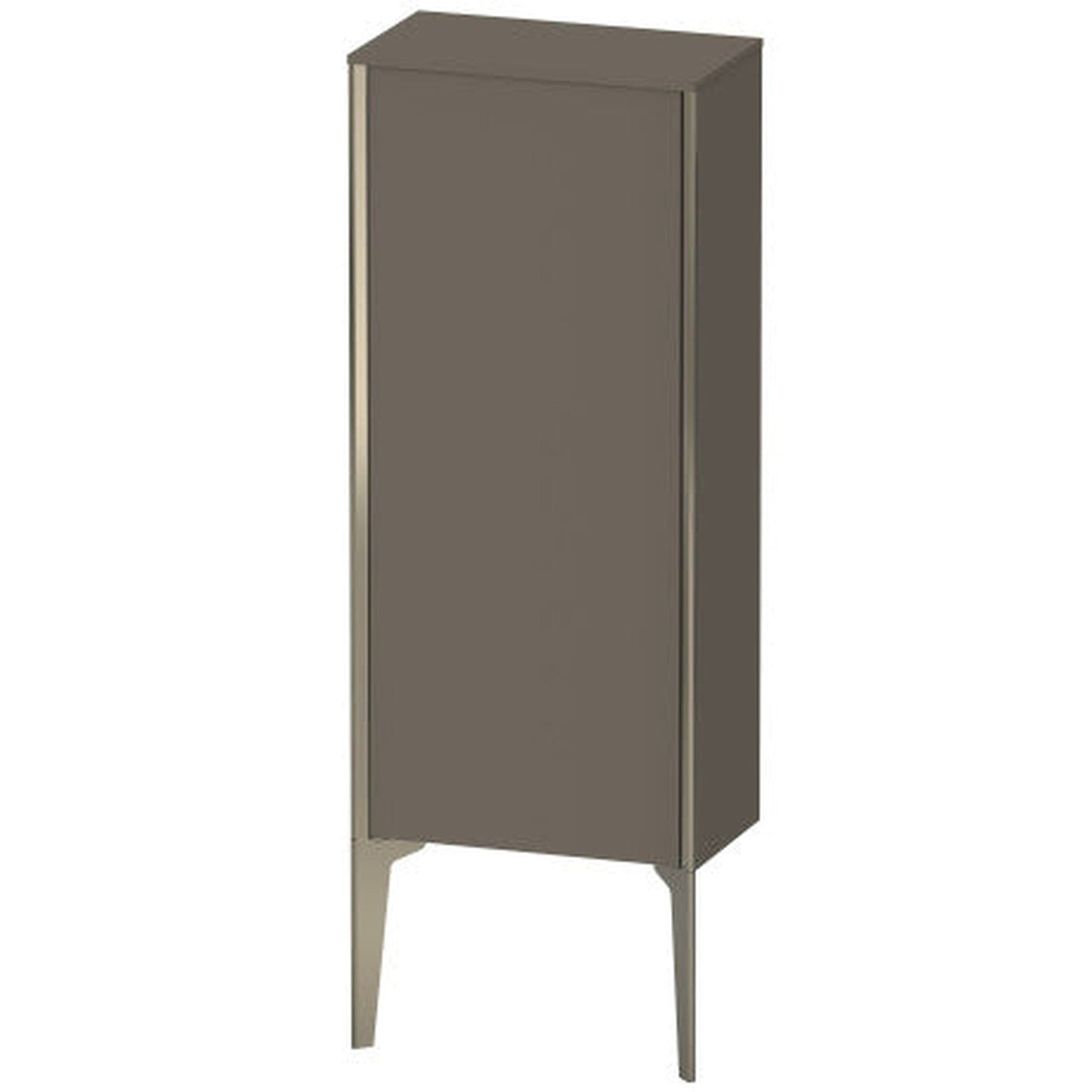 Duravit Xviu 16" x 35" Semi Tall Cabinet With Left Hinge, Champagne Matt and Flannel Grey Satin Matt Lacquer Finish (XV1305-LB)