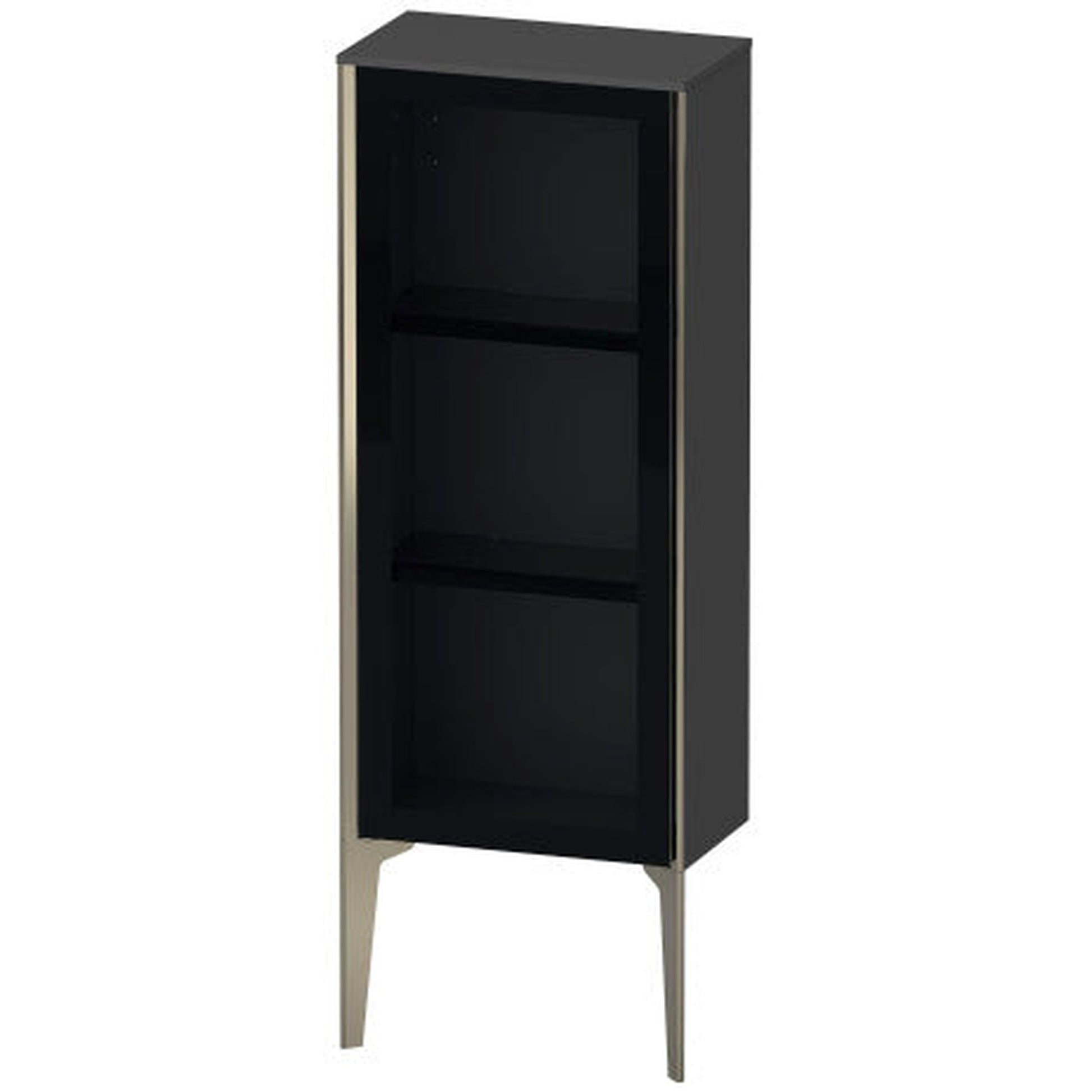 Duravit Xviu 16" x 35" Semi Tall Cabinet With Left Hinge, Champagne Matt and Graphite Matt Finish (XV1360LB149)