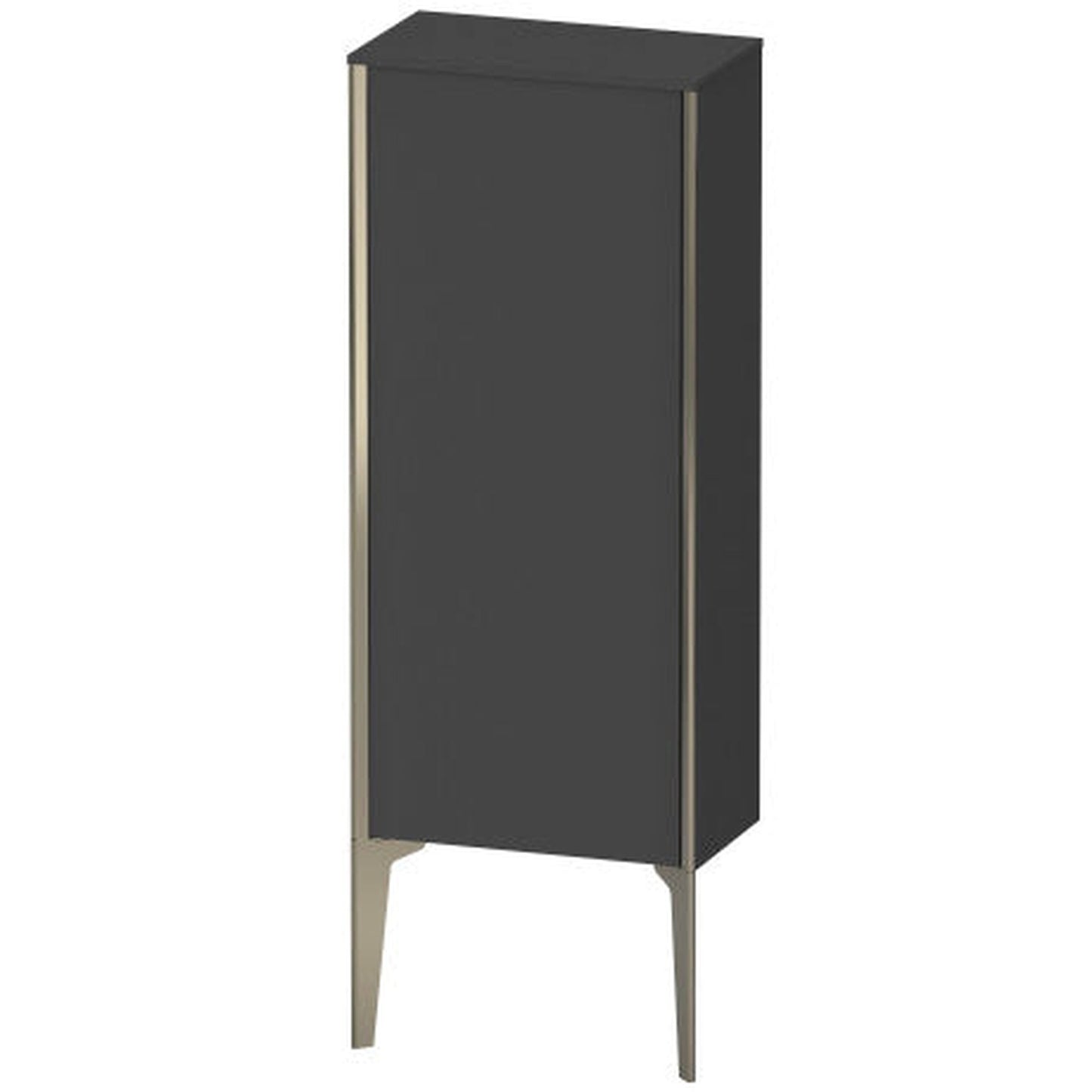 Duravit Xviu 16" x 35" Semi Tall Cabinet With Left Hinge, Champagne Matt and Graphite Super Matt Finish (XV1305LB180)