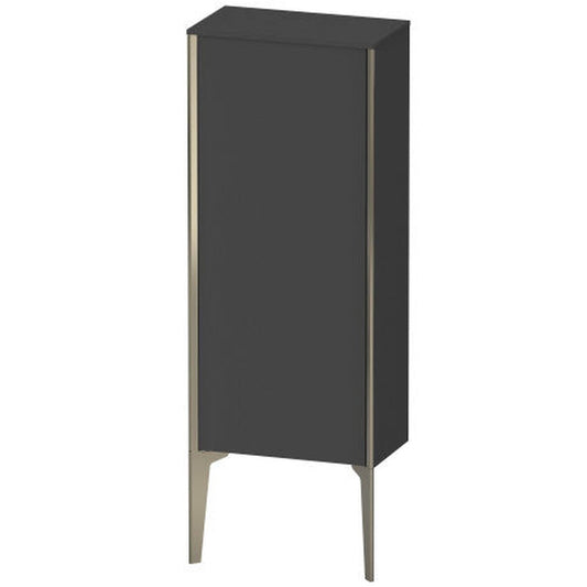 Duravit Xviu 16" x 35" Semi Tall Cabinet With Left Hinge, Champagne Matt and Graphite Super Matt Finish (XV1305LB180)