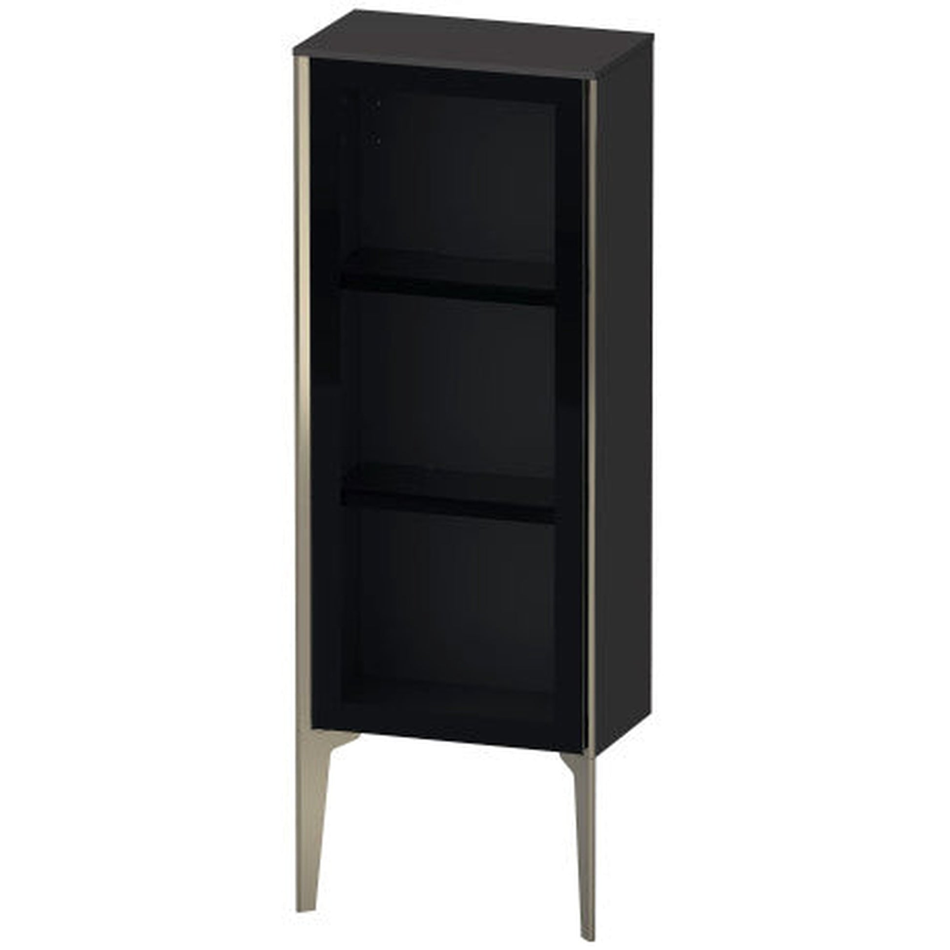 Duravit Xviu 16" x 35" Semi Tall Cabinet With Left Hinge, Champagne Matt and Graphite Super Matt Finish (XV1360LB180)