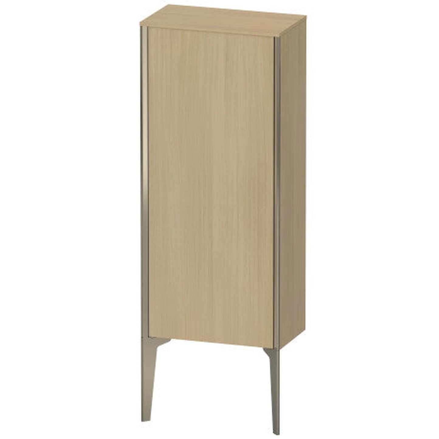 Duravit Xviu 16" x 35" Semi Tall Cabinet With Left Hinge, Champagne Matt and Mediterreanean Oak Real Wood Veneer Finish (XV1305LB171)