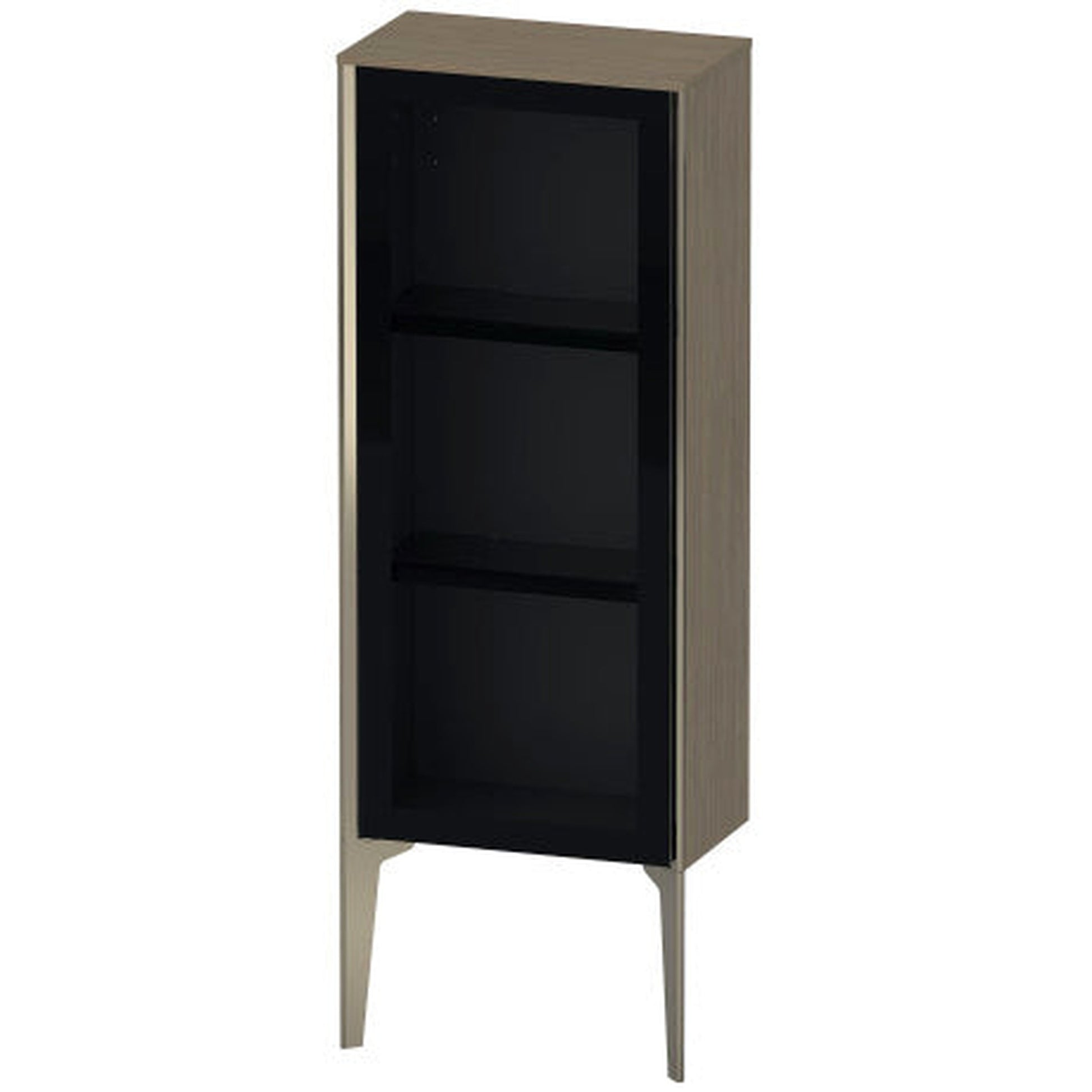 Duravit Xviu 16" x 35" Semi Tall Cabinet With Left Hinge, Champagne Matt and Oak Terra Finish (XV1360LB135)