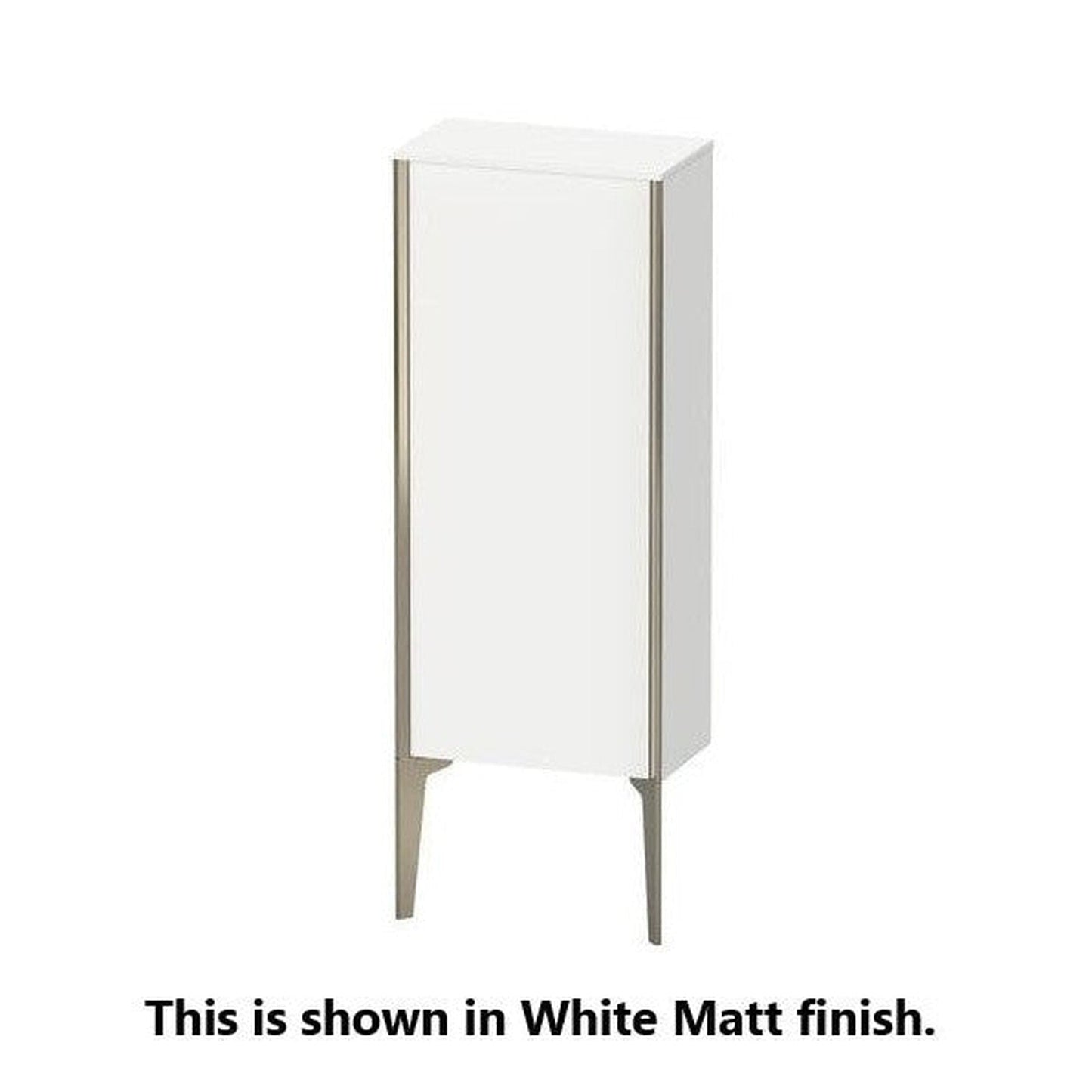 Duravit Xviu 16" x 35" Semi Tall Cabinet With Left Hinge, Champagne Matt and Stone Blue High Gloss Lacquer Finish (XV1305-LB)