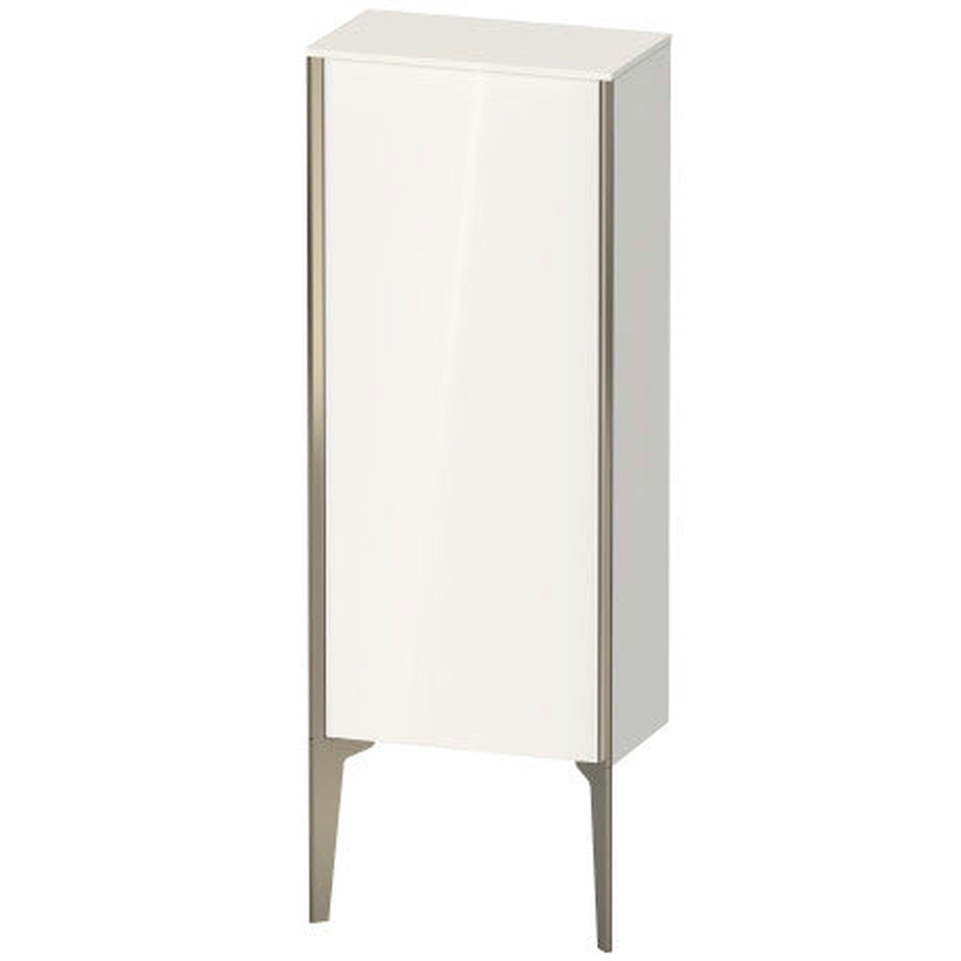 Duravit Xviu 16" x 35" Semi Tall Cabinet With Left Hinge, Champagne Matt and White High Gloss Lacquer Finish (XV1305-LB)