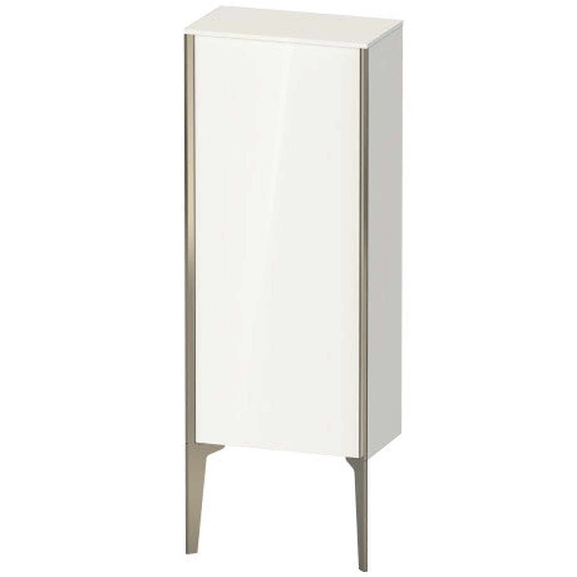 Duravit Xviu 16" x 35" Semi Tall Cabinet With Left Hinge, Champagne Matt and White High Gloss Lacquer Finish (XV1305LB185)
