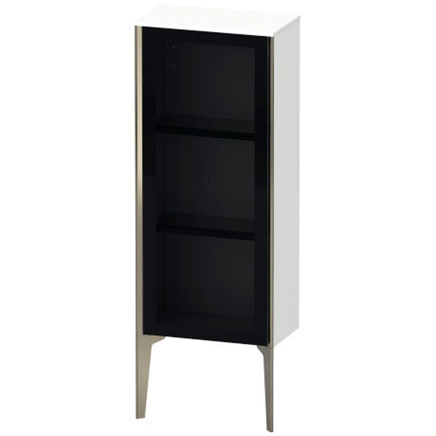 Duravit Xviu 16" x 35" Semi Tall Cabinet With Left Hinge, Champagne Matt and White Matt Finish (XV1360LB118)