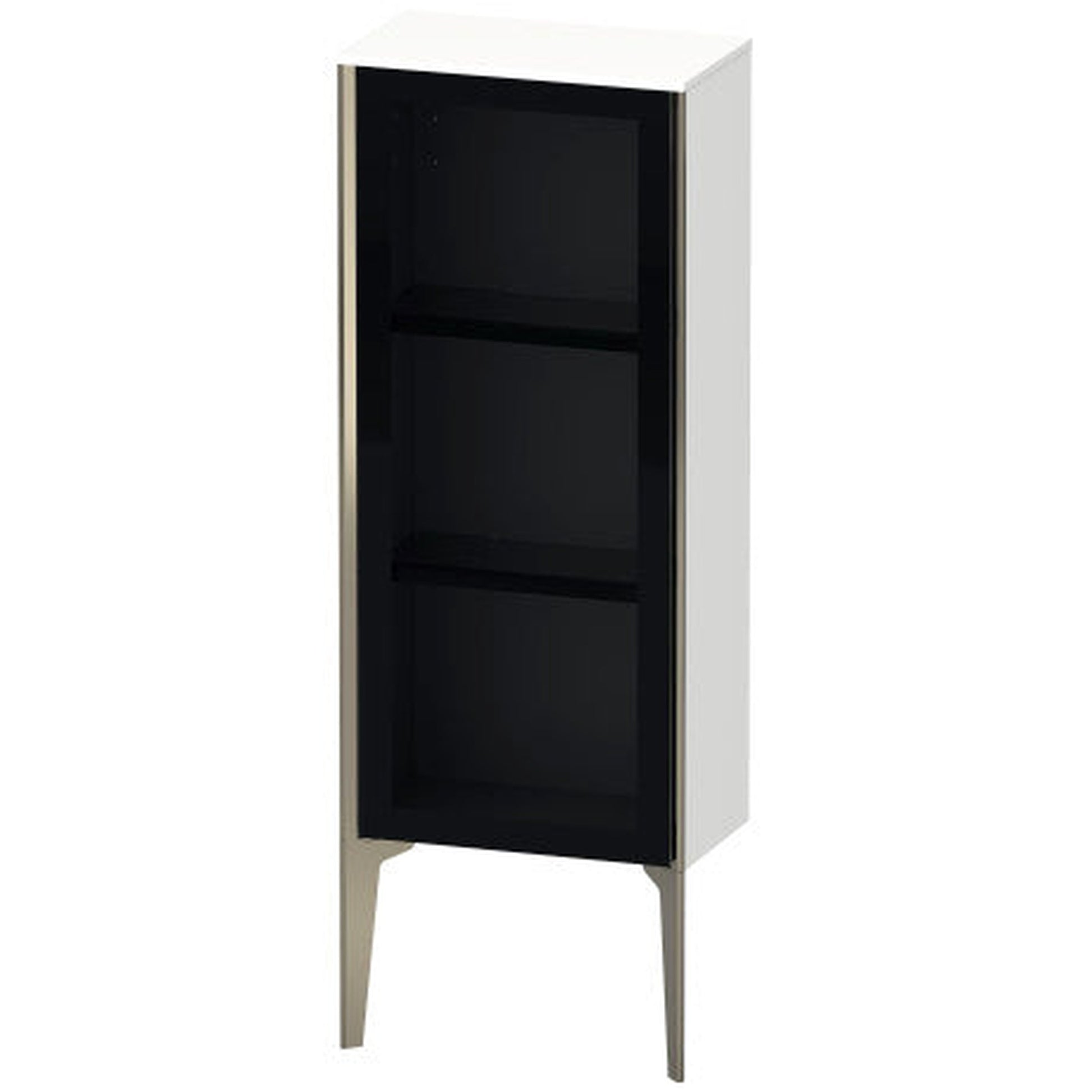 Duravit Xviu 16" x 35" Semi Tall Cabinet With Left Hinge, Champagne Matt and White Matt Finish (XV1360LB118)