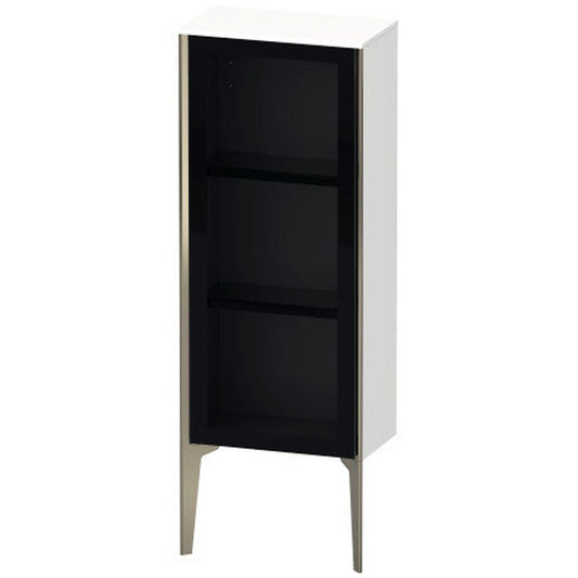 Duravit Xviu 16" x 35" Semi Tall Cabinet With Left Hinge, Champagne Matt and White Matt Finish (XV1360LB118)