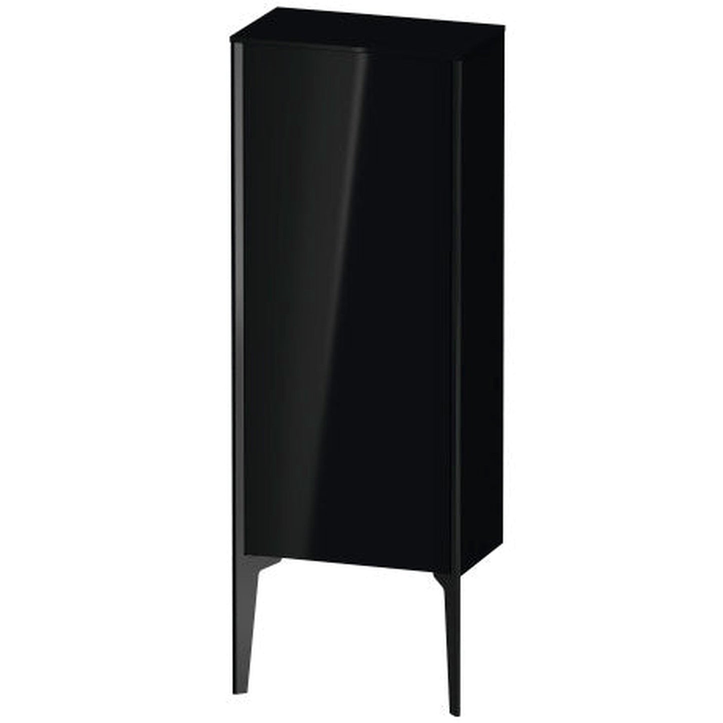 Duravit Xviu 16" x 35" Semi Tall Cabinet With Right Hinge, Black Matt and Black High Gloss Lacquer Finish (XV1305-RB)