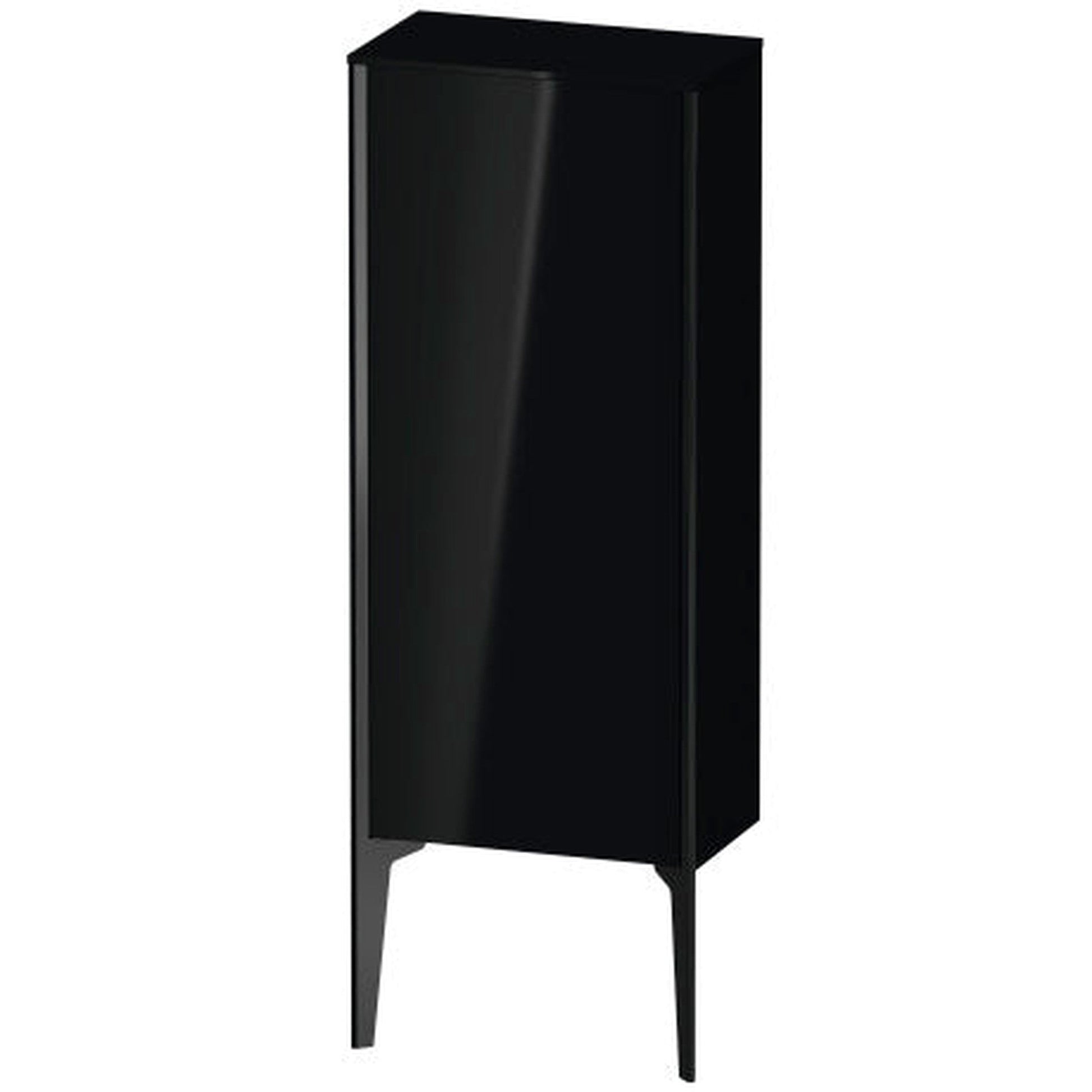 Duravit Xviu 16" x 35" Semi Tall Cabinet With Right Hinge, Black Matt and Black High Gloss Lacquer Finish (XV1305-RB)