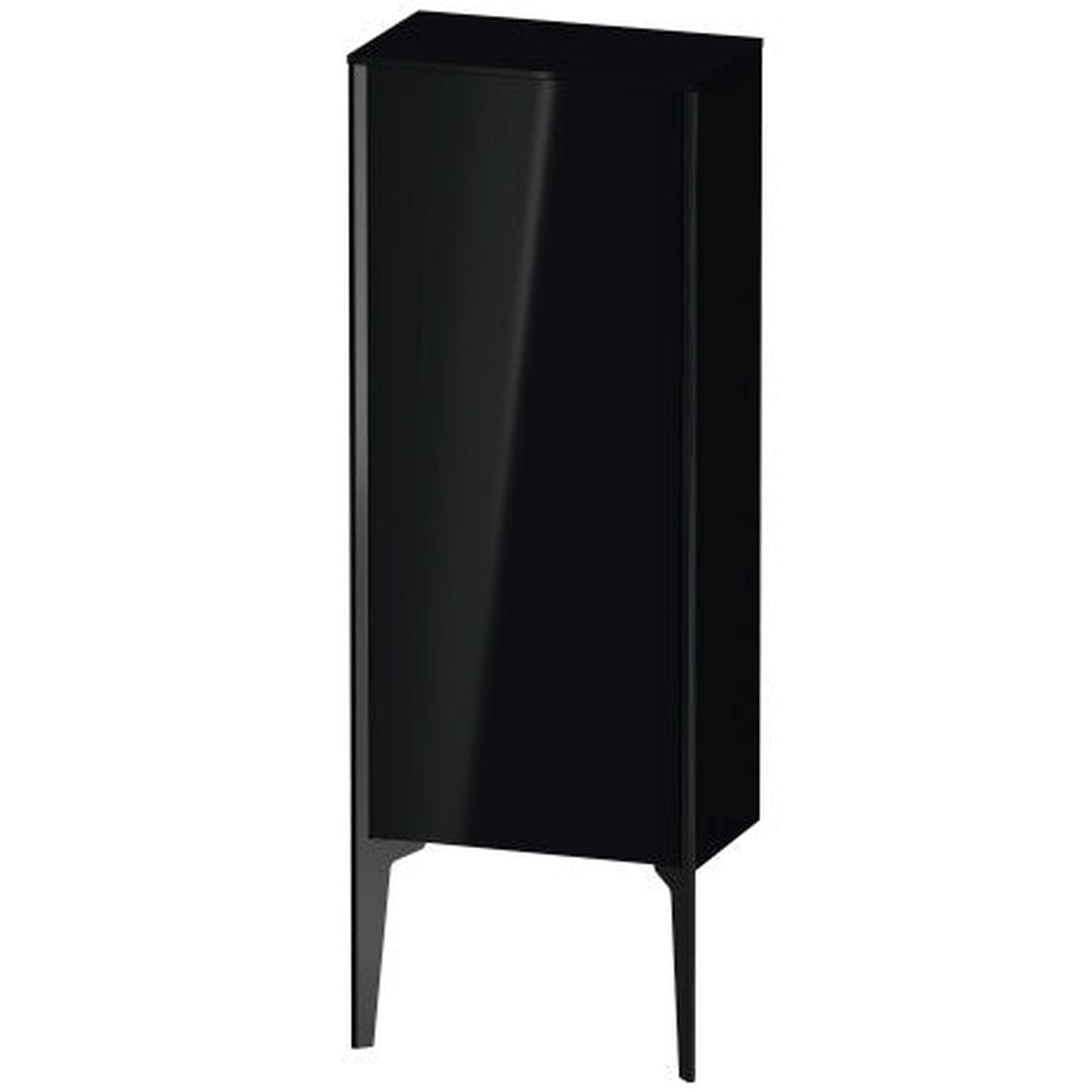 Duravit Xviu 16" x 35" Semi Tall Cabinet With Right Hinge, Black Matt and Black High Gloss Lacquer Finish (XV1305RB240)