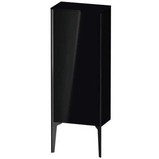 Duravit Xviu 16" x 35" Semi Tall Cabinet With Right Hinge, Black Matt and Black High Gloss Lacquer Finish (XV1305RB240)