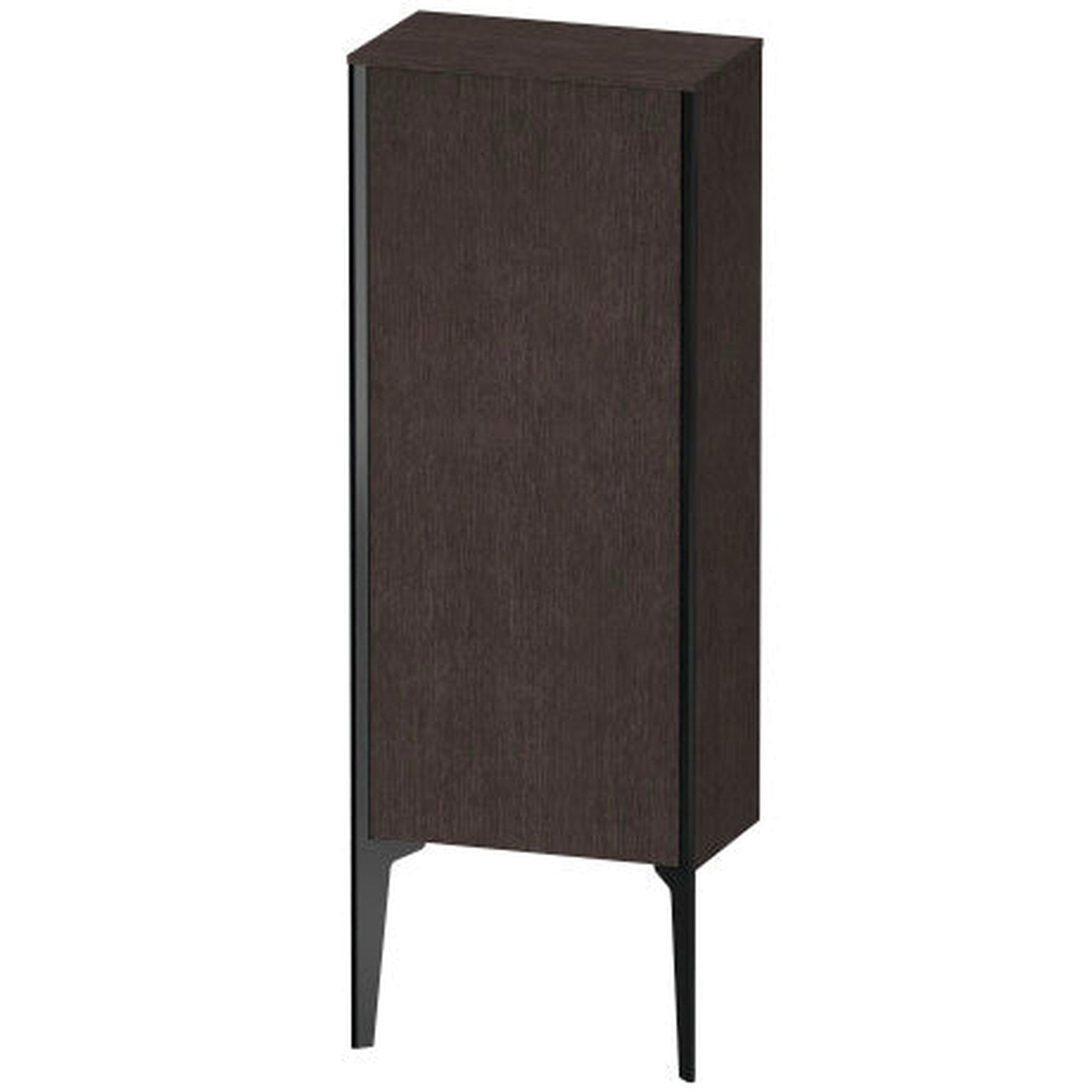 Duravit Xviu 16" x 35" Semi Tall Cabinet With Right Hinge, Black Matt and Brushed Dark Oak Real Wood Veneer Finish (XV1305-RB)