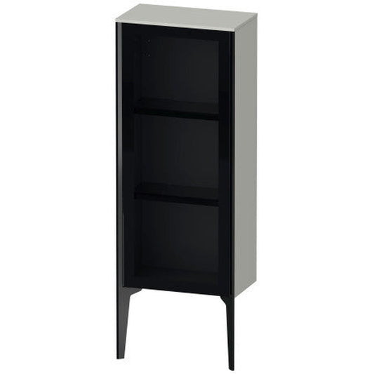 Duravit Xviu 16" x 35" Semi Tall Cabinet With Right Hinge, Black Matt and Concrete Grey Matt Finish (XV1360RB207)