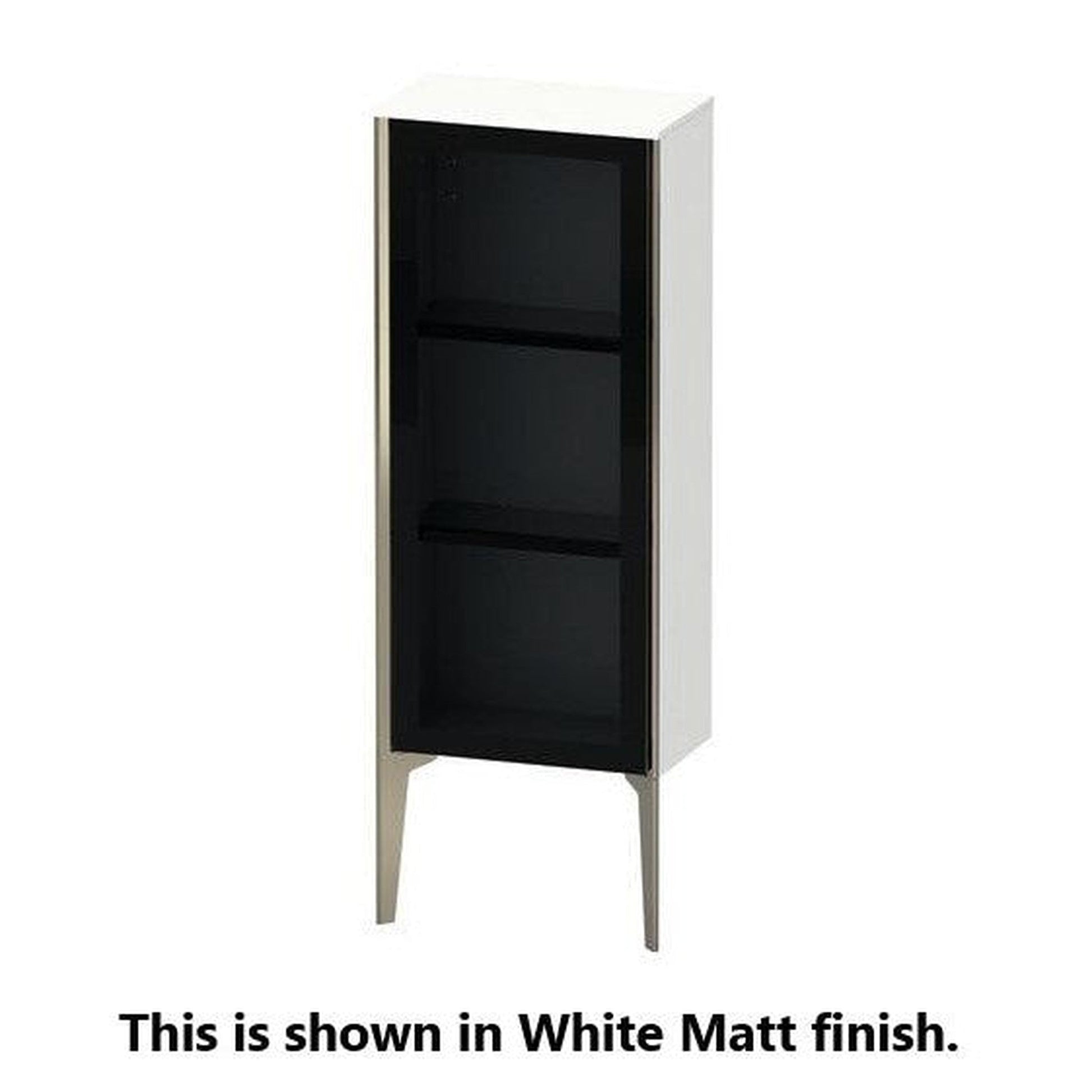 Duravit Xviu 16" x 35" Semi Tall Cabinet With Right Hinge, Black Matt and European Oak Finish (XV1360RB252)