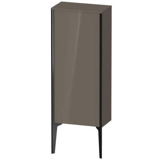Duravit Xviu 16" x 35" Semi Tall Cabinet With Right Hinge, Black Matt and Flannel Grey High Gloss Lacquer Finish (XV1305-RB)