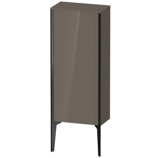 Duravit Xviu 16" x 35" Semi Tall Cabinet With Right Hinge, Black Matt and Flannel Grey High Gloss Lacquer Finish (XV1305RB289)