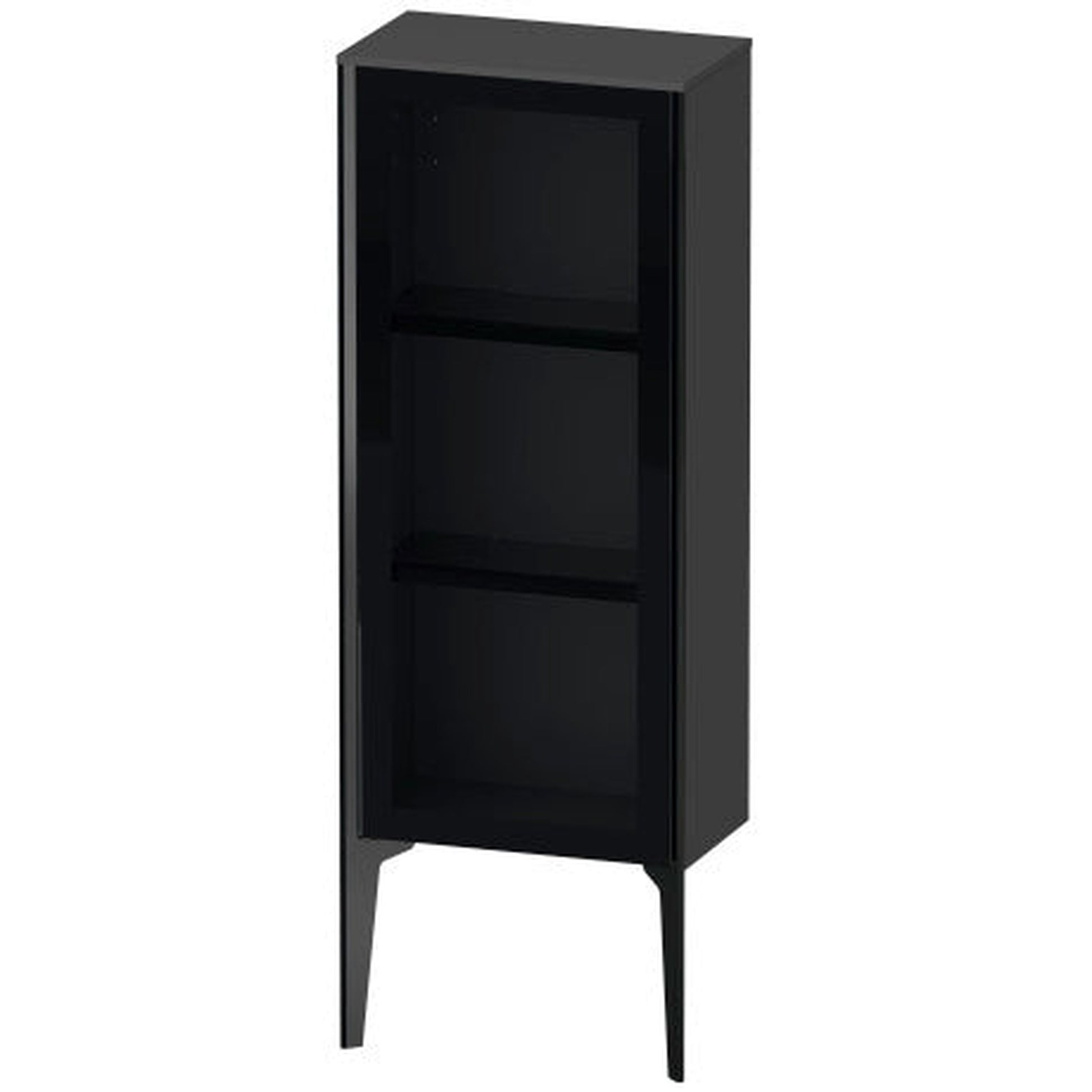 Duravit Xviu 16" x 35" Semi Tall Cabinet With Right Hinge, Black Matt and Graphite Matt Finish (XV1360RB249)